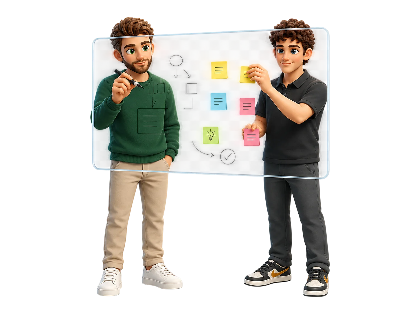 Lorenzo e Vittorio durante la fase di progettazione