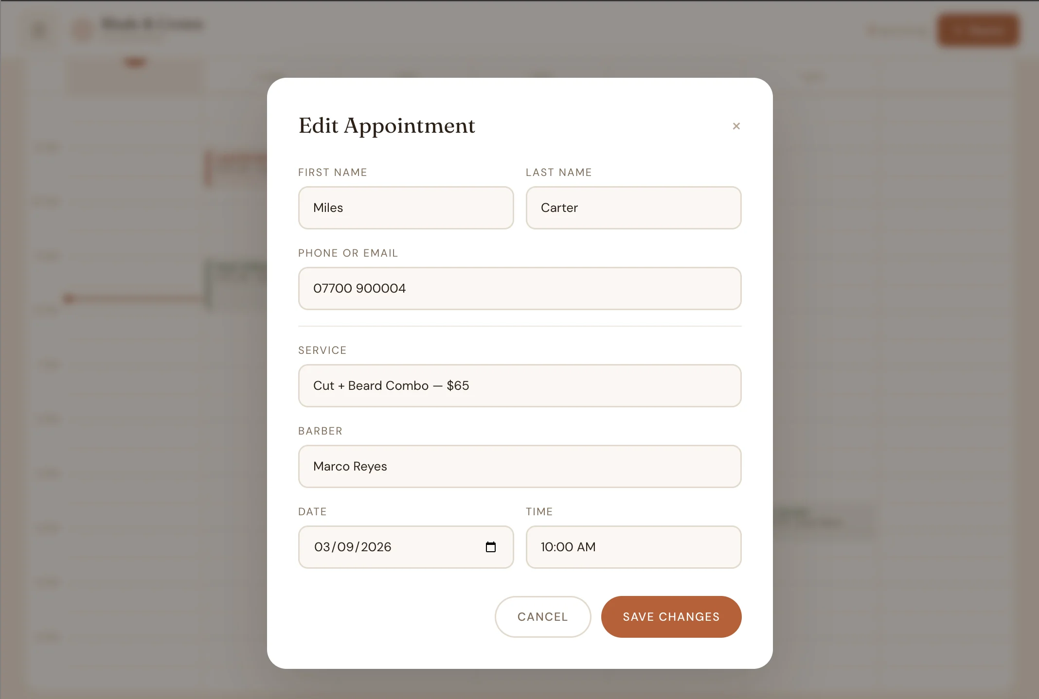 Schermata desktop del progetto PrenotApp